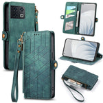 Portafoglio con cerniera geometrica Portafoglio in pelle con fibbia laterale, For OnePlus Nord 2T, For OnePlus Nord CE 2 5G, For OnePlus 10 Pro 5G, For OnePlus N20 5G