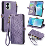 Portafoglio con cerniera geometrica Portafoglio in pelle con fibbia laterale, For OnePlus Nord 2T, For OnePlus Nord CE 2 5G, For OnePlus 10 Pro 5G, For OnePlus N20 5G