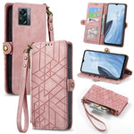 Portafoglio con cerniera geometrica Portafoglio in pelle con fibbia laterale, For OnePlus 11R 5G, For OnePlus 11, For OnePlus Nord N300, For OnePlus N20 SE