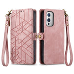 Portafoglio con cerniera geometrica Portafoglio in pelle con fibbia laterale, For OnePlus 11R 5G, For OnePlus 11, For OnePlus Nord N300, For OnePlus N20 SE