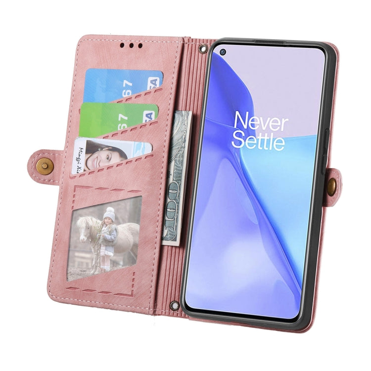Portafoglio con cerniera geometrica Portafoglio in pelle con fibbia laterale, For OnePlus 11R 5G, For OnePlus 11, For OnePlus Nord N300, For OnePlus N20 SE
