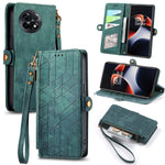 Portafoglio con cerniera geometrica Portafoglio in pelle con fibbia laterale, For OnePlus 11R 5G, For OnePlus 11, For OnePlus Nord N300, For OnePlus N20 SE