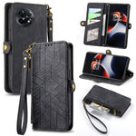 Portafoglio con cerniera geometrica Portafoglio in pelle con fibbia laterale, For OnePlus 11R 5G, For OnePlus 11, For OnePlus Nord N300, For OnePlus N20 SE