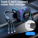 CS5 Car 3 in 1 Bluetooth 5.3 Lettore MP3 Caricabatterie trasmettitore FM con cavo, CS5