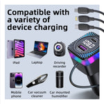 CS5 Car 3 in 1 Bluetooth 5.3 Lettore MP3 Caricabatterie trasmettitore FM con cavo, CS5
