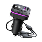 CS3 con 3 cavi di ricarica Caricabatteria da auto 66W Lettore MP3 Trasmettitore FM Bluetooth, CS3
