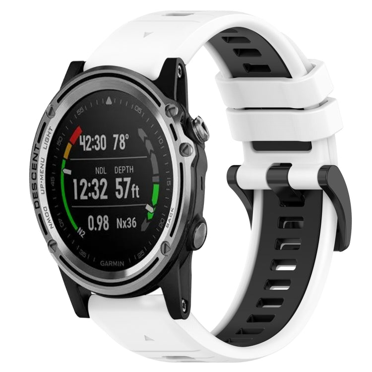 Cinturino sportivo in silicone bicolore da 26 mm, For Garmin Descent MK 1, For Garmin Descent Mk3i 51mm