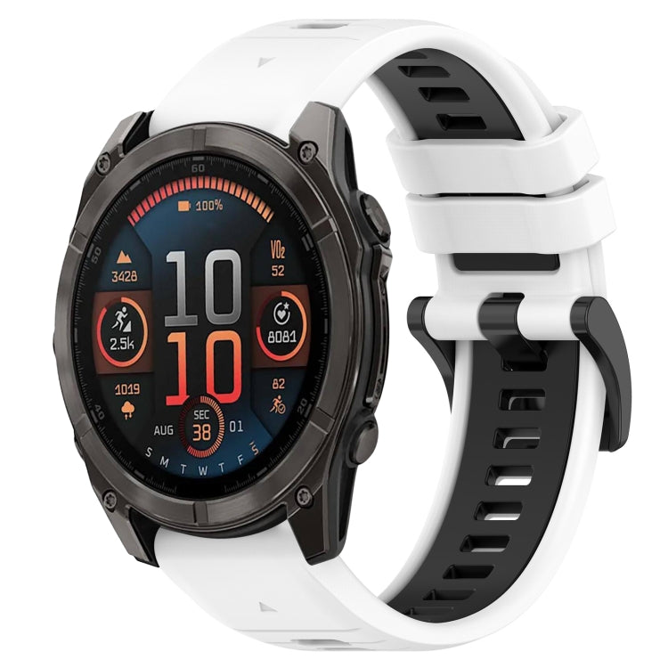 Cinturino sportivo in silicone bicolore da 26 mm, For Garmin Fenix 8 AMOLED 51mm, For Garmin Fenix 7X Pro 51mm