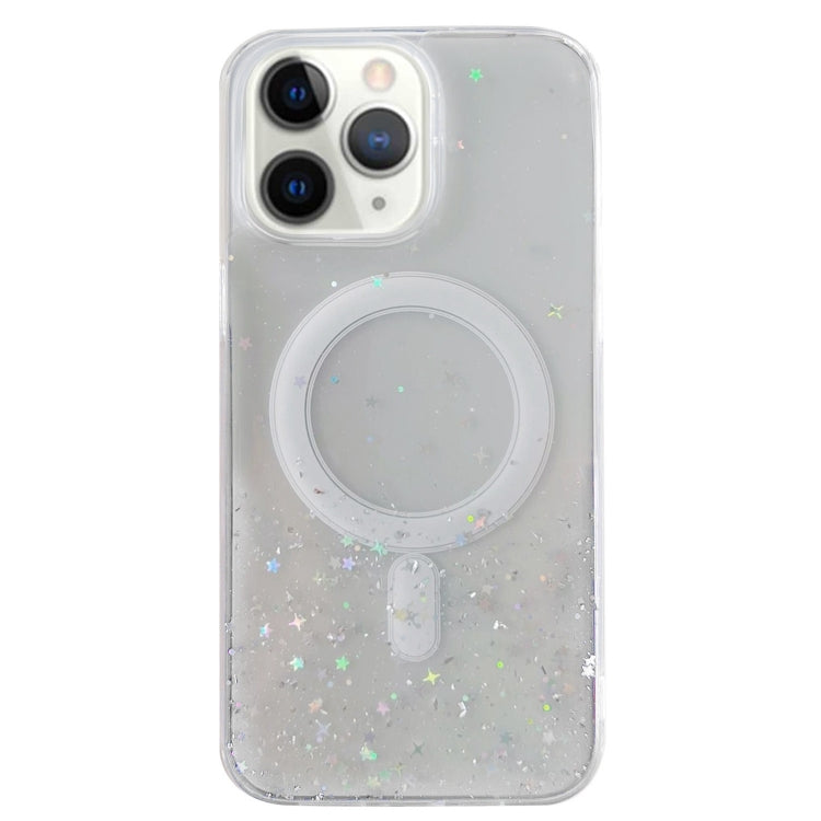 Custodia per telefono in TPU trasparente ibrida MagSafe Glitter, For iPhone 12 Pro Max, For iPhone 12 Pro, For iPhone 11 Pro Max, For iPhone 11