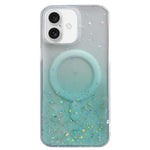 Custodia per telefono in TPU trasparente ibrida MagSafe Glitter, For iPhone 16 Pro Max, For iPhone 16 Pro, For iPhone 16 Plus, For iPhone 16