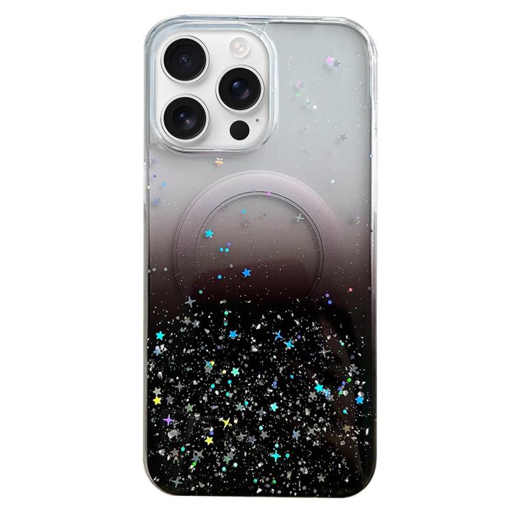 Custodia per telefono in TPU trasparente ibrida MagSafe Glitter, For iPhone 16 Pro Max, For iPhone 16 Pro, For iPhone 16 Plus, For iPhone 16