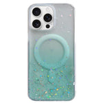 Custodia per telefono in TPU trasparente ibrida MagSafe Glitter, For iPhone 16 Pro Max, For iPhone 16 Pro, For iPhone 16 Plus, For iPhone 16