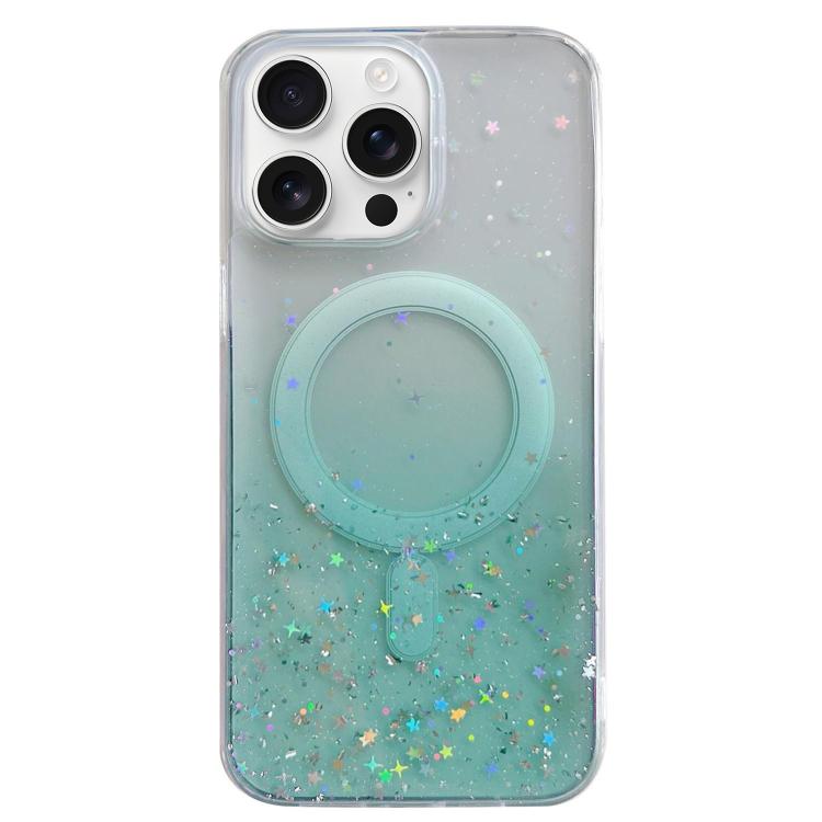 Custodia per telefono in TPU trasparente ibrida MagSafe Glitter, For iPhone 16 Pro Max, For iPhone 16 Pro, For iPhone 16 Plus, For iPhone 16