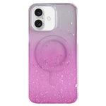 Custodia per telefono in TPU trasparente ibrida MagSafe Glitter, For iPhone 16 Pro Max, For iPhone 16 Pro, For iPhone 16 Plus, For iPhone 16