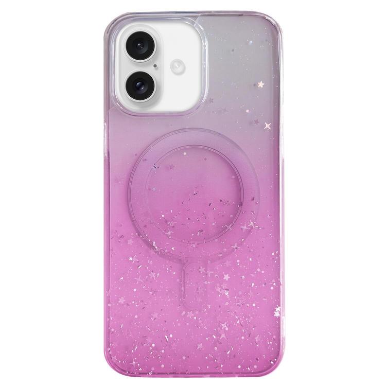 Custodia per telefono in TPU trasparente ibrida MagSafe Glitter, For iPhone 16 Pro Max, For iPhone 16 Pro, For iPhone 16 Plus, For iPhone 16