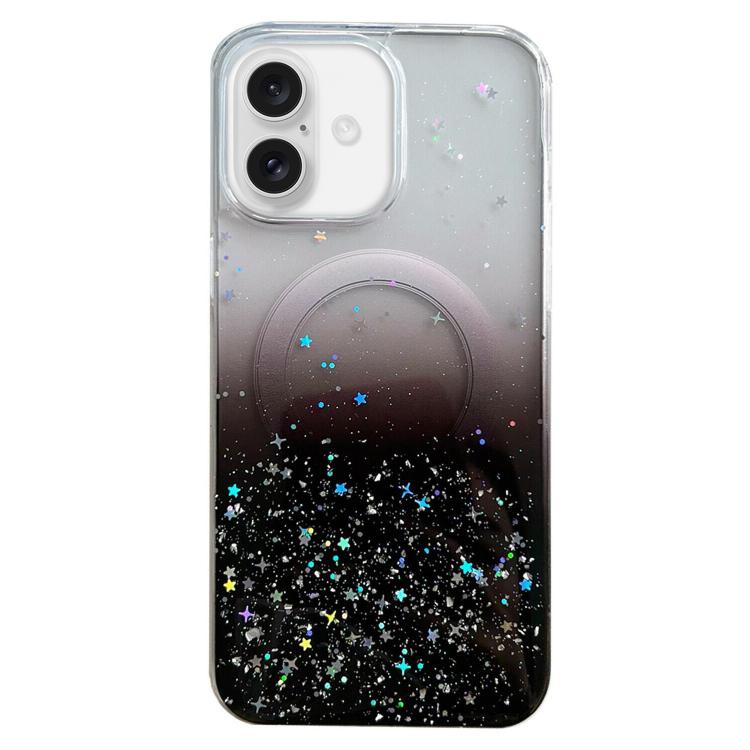 Custodia per telefono in TPU trasparente ibrida MagSafe Glitter, For iPhone 16 Pro Max, For iPhone 16 Pro, For iPhone 16 Plus, For iPhone 16