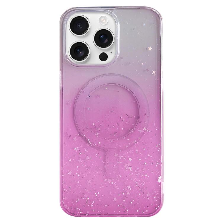 Custodia per telefono in TPU trasparente ibrida MagSafe Glitter, For iPhone 16 Pro Max, For iPhone 16 Pro, For iPhone 16 Plus, For iPhone 16