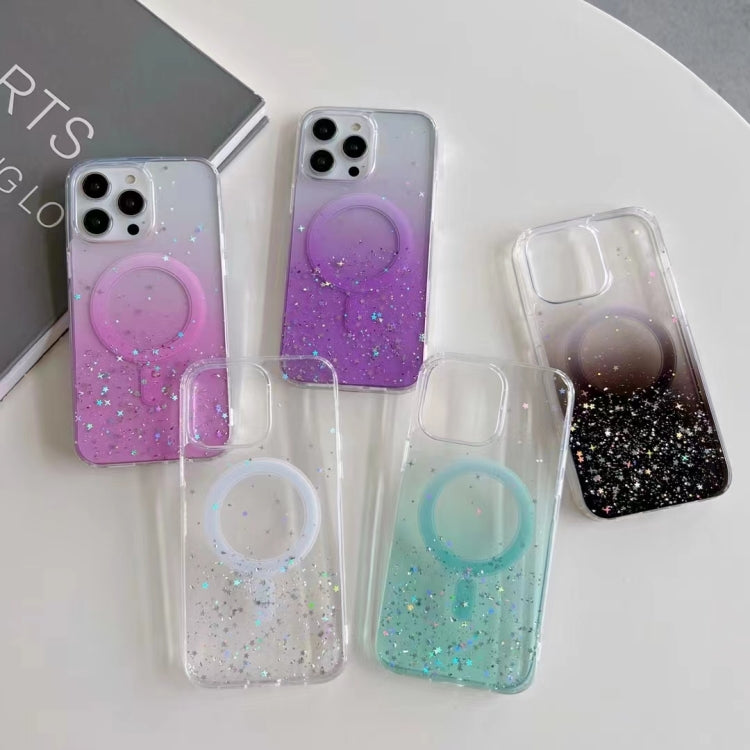 Custodia per telefono in TPU trasparente ibrida MagSafe Glitter, For iPhone 16 Pro Max, For iPhone 16 Pro, For iPhone 16 Plus, For iPhone 16