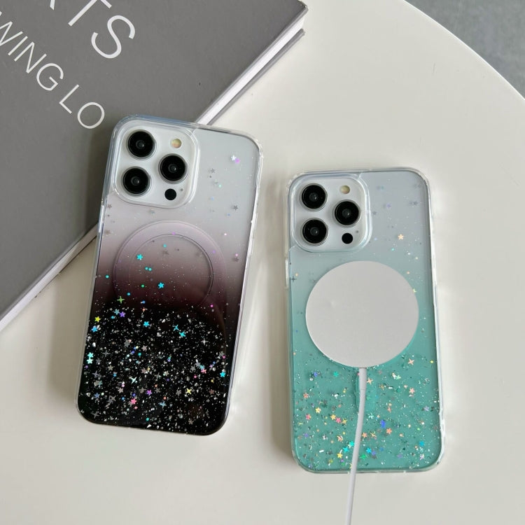 Custodia per telefono in TPU trasparente ibrida MagSafe Glitter, For iPhone 12 Pro Max, For iPhone 12 Pro, For iPhone 11 Pro Max, For iPhone 11