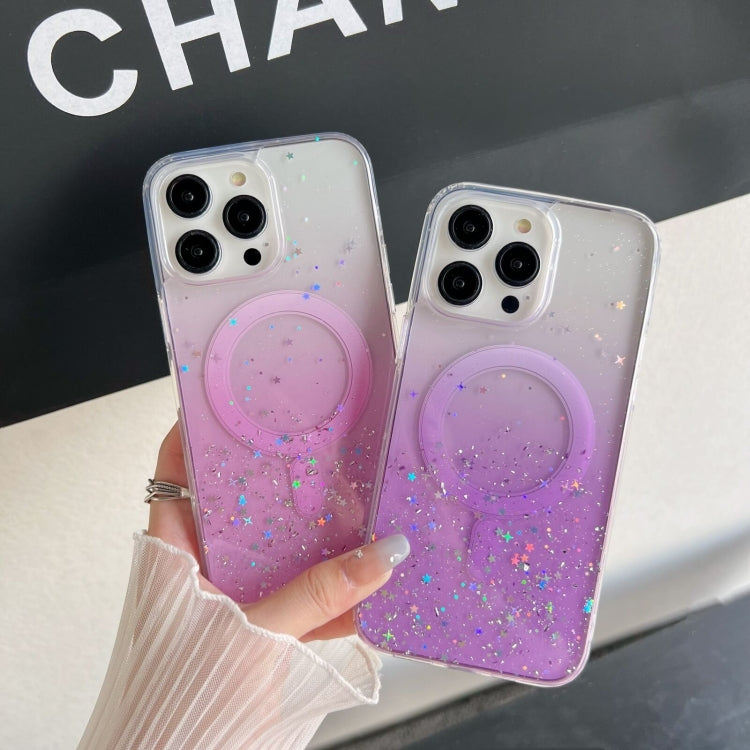 Custodia per telefono in TPU trasparente ibrida MagSafe Glitter, For iPhone 14 Plus, For iPhone 14, For iPhone 14 Pro, For iPhone 14 Pro Max