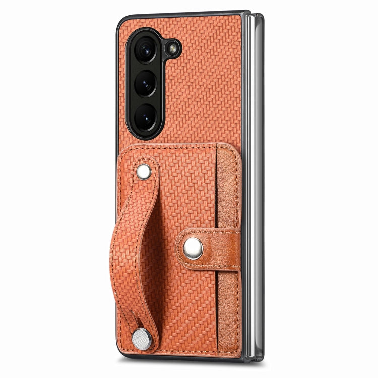 Cassa del telefono della copertura posteriore del raccoglitore della carta del cavalletto del braccialetto, For Galaxy Z Fold8 Ultra 5G, For Galaxy Z Fold7 5G, For SGalaxy Z Fold6, For Galaxy Z Fold5