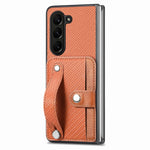 Cassa del telefono della copertura posteriore del raccoglitore della carta del cavalletto del braccialetto, For Galaxy Z Fold8 Ultra 5G, For Galaxy Z Fold7 5G, For SGalaxy Z Fold6, For Galaxy Z Fold5