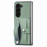 Cassa del telefono della copertura posteriore del raccoglitore della carta del cavalletto del braccialetto, For Galaxy Z Fold8 Ultra 5G, For Galaxy Z Fold7 5G, For SGalaxy Z Fold6, For Galaxy Z Fold5