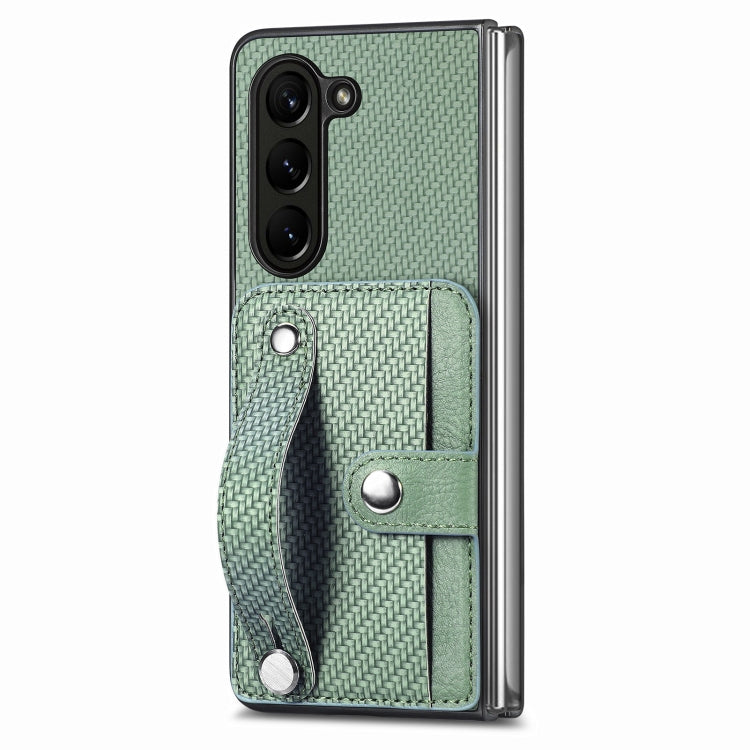 Cassa del telefono della copertura posteriore del raccoglitore della carta del cavalletto del braccialetto, For Galaxy Z Fold8 Ultra 5G, For Galaxy Z Fold7 5G, For SGalaxy Z Fold6, For Galaxy Z Fold5