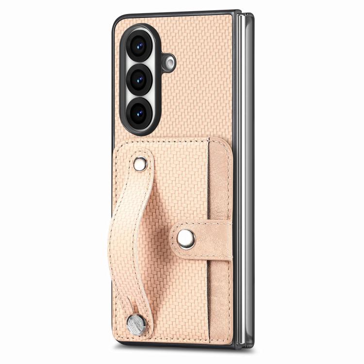 Cassa del telefono della copertura posteriore del raccoglitore della carta del cavalletto del braccialetto, For Galaxy Z Fold8 Ultra 5G, For Galaxy Z Fold7 5G, For SGalaxy Z Fold6, For Galaxy Z Fold5