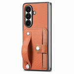 Cassa del telefono della copertura posteriore del raccoglitore della carta del cavalletto del braccialetto, For Galaxy Z Fold8 Ultra 5G, For Galaxy Z Fold7 5G, For SGalaxy Z Fold6, For Galaxy Z Fold5