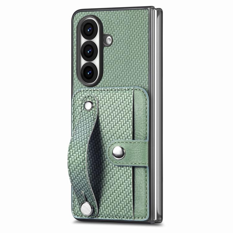 Cassa del telefono della copertura posteriore del raccoglitore della carta del cavalletto del braccialetto, For Galaxy Z Fold8 Ultra 5G, For Galaxy Z Fold7 5G, For SGalaxy Z Fold6, For Galaxy Z Fold5