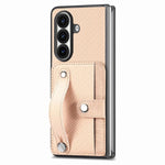 Cassa del telefono della copertura posteriore del raccoglitore della carta del cavalletto del braccialetto, For Galaxy Z Fold8 Ultra 5G, For Galaxy Z Fold7 5G, For SGalaxy Z Fold6, For Galaxy Z Fold5