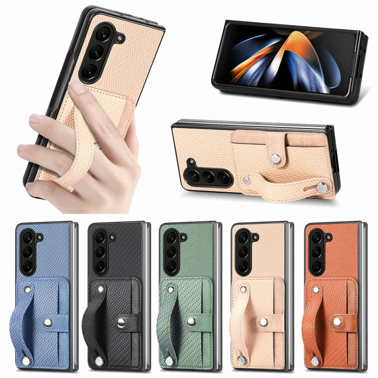 Cassa del telefono della copertura posteriore del raccoglitore della carta del cavalletto del braccialetto, For Galaxy Z Fold8 Ultra 5G, For Galaxy Z Fold7 5G, For SGalaxy Z Fold6, For Galaxy Z Fold5