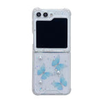 Custodia per cellulare in TPU con glitter farfalla, For Samsung Galaxy Z Flip7 FE / Flip6, For Samsung Galaxy Z Flip5