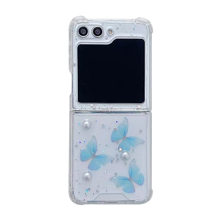 Custodia per cellulare in TPU con glitter farfalla, For Samsung Galaxy Z Flip7 FE / Flip6, For Samsung Galaxy Z Flip5