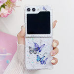 Custodia per cellulare in TPU con glitter farfalla, For Samsung Galaxy Z Flip7 FE / Flip6, For Samsung Galaxy Z Flip5