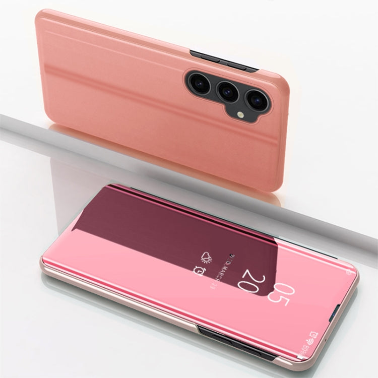 Custodia per telefono in pelle flip orizzontale placcata a specchio con supporto, For Galaxy A05s, For Galaxy A25 Global, For Galaxy S23 FE 5G
