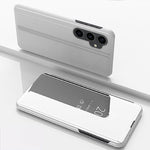 Custodia per telefono in pelle flip orizzontale placcata a specchio con supporto, For Galaxy A05s, For Galaxy A25 Global, For Galaxy S23 FE 5G