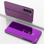 Custodia per telefono in pelle flip orizzontale placcata a specchio con supporto, For Galaxy S24+ 5G, For Galaxy S24 5G, For Galaxy A15