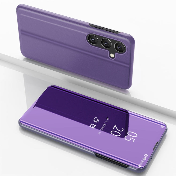 Custodia per telefono in pelle flip orizzontale placcata a specchio con supporto, For Galaxy S24+ 5G, For Galaxy S24 5G, For Galaxy A15