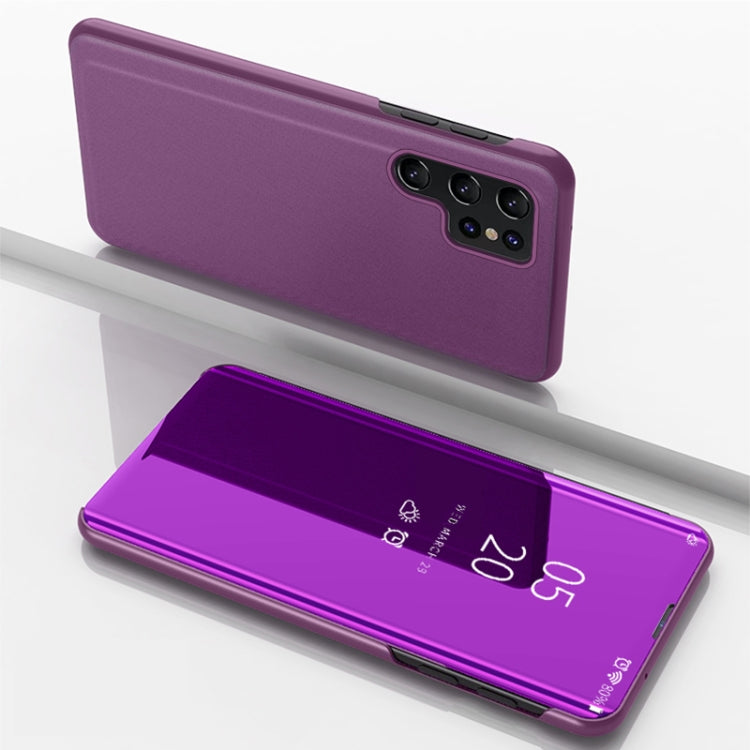 Custodia per telefono in pelle flip orizzontale placcata a specchio con supporto, For Galaxy A55, For Galaxy A35, For Galaxy S24 Ultra 5G