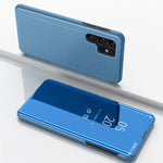 Custodia per telefono in pelle flip orizzontale placcata a specchio con supporto, For Galaxy A55, For Galaxy A35, For Galaxy S24 Ultra 5G