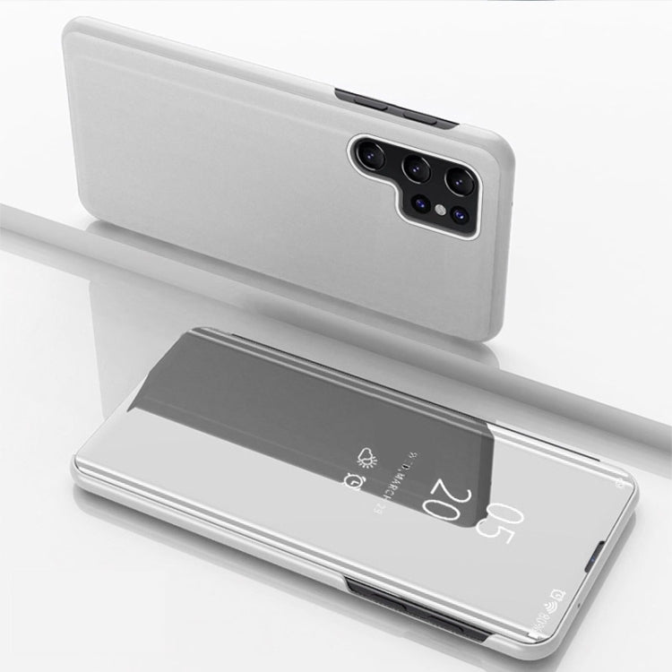 Custodia per telefono in pelle flip orizzontale placcata a specchio con supporto, For Galaxy A55, For Galaxy A35, For Galaxy S24 Ultra 5G