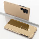 Custodia per telefono in pelle flip orizzontale placcata a specchio con supporto, For Galaxy A55, For Galaxy A35, For Galaxy S24 Ultra 5G