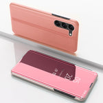 Custodia per telefono in pelle flip orizzontale placcata a specchio con supporto, For Galaxy S24+ 5G, For Galaxy S24 5G, For Galaxy A15
