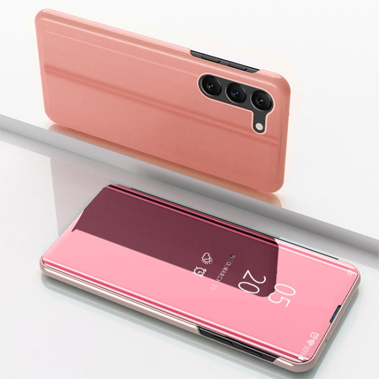 Custodia per telefono in pelle flip orizzontale placcata a specchio con supporto, For Galaxy S24+ 5G, For Galaxy S24 5G, For Galaxy A15