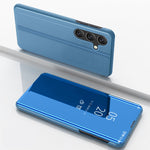 Custodia per telefono in pelle flip orizzontale placcata a specchio con supporto, For Galaxy A55, For Galaxy A35, For Galaxy S24 Ultra 5G