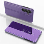 Custodia per telefono in pelle flip orizzontale placcata a specchio con supporto, For Galaxy A05s, For Galaxy A25 Global, For Galaxy S23 FE 5G