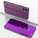 Custodia per telefono in pelle flip orizzontale placcata a specchio con supporto, For Galaxy A16 5G, For Galaxy A06 4G, For Galaxy S24 FE 5G, For Galaxy M55