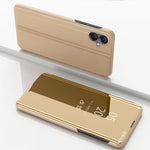 Custodia per telefono in pelle flip orizzontale placcata a specchio con supporto, For Galaxy A16 5G, For Galaxy A06 4G, For Galaxy S24 FE 5G, For Galaxy M55